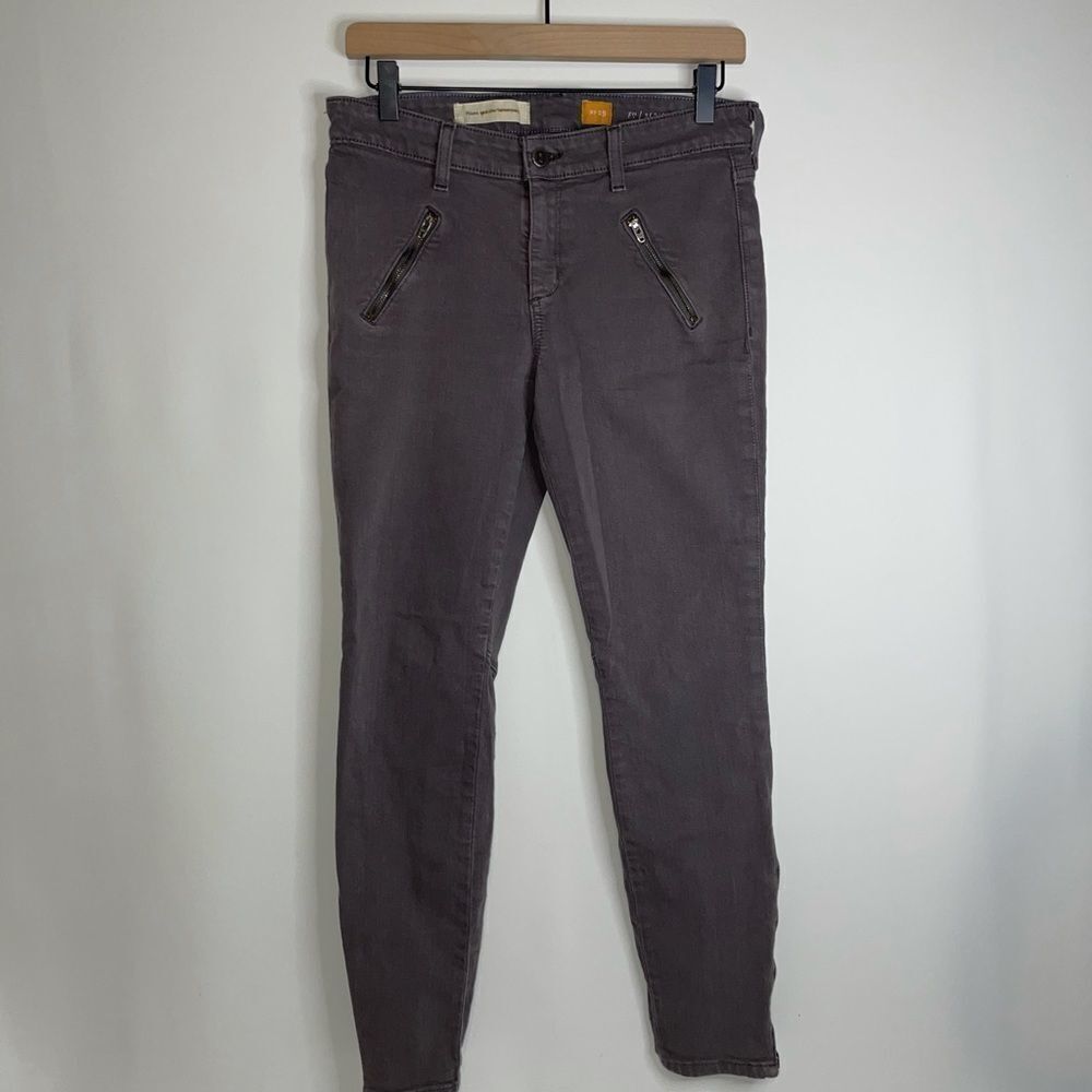Pilcro and the Letterpress Grey Skinny Jeans with Side Zippers Pocket Size 29
